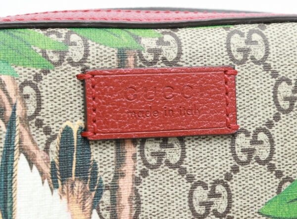 11830250 7 Gucci GG Supreme Tian Bird Flower Sherry Crossbody Beige Red