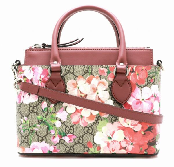 11830252 Gucci GG Blooms 2WAY Bag Leather Flower Beige Pink