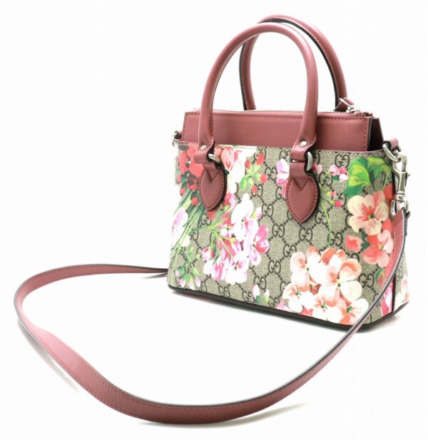 11830252 1 Gucci GG Blooms 2WAY Bag Leather Flower Beige Pink