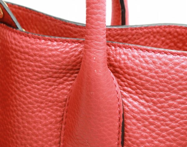 11830254 6 Prada 2WAY Tote Bag Leather Vitello Dino Rosso Red