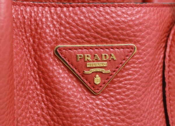 11830254 8 Prada 2WAY Tote Bag Leather Vitello Dino Rosso Red