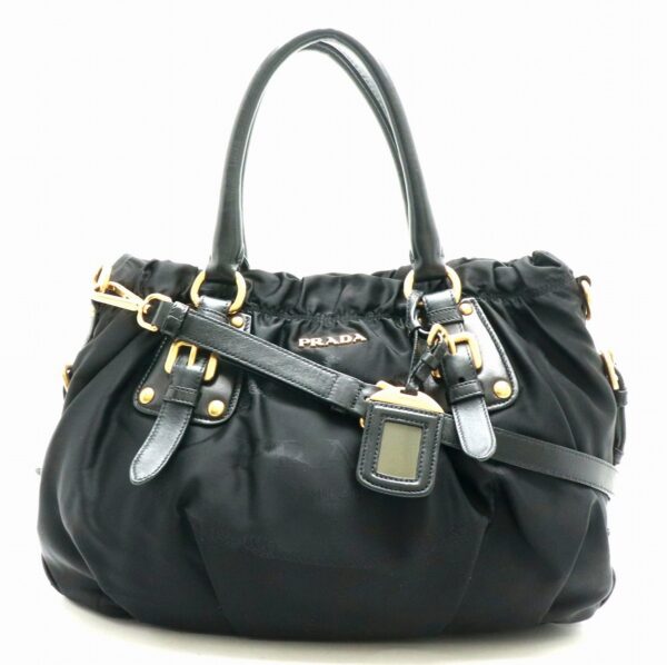 11830258 Prada 2WAY Shoulder Bag Nylon Leather Black