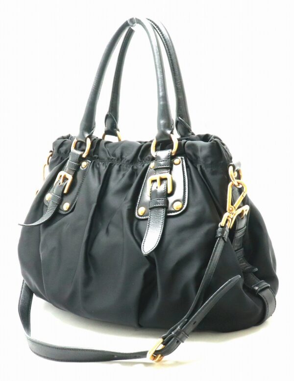 11830258 1 Prada 2WAY Shoulder Bag Nylon Leather Black