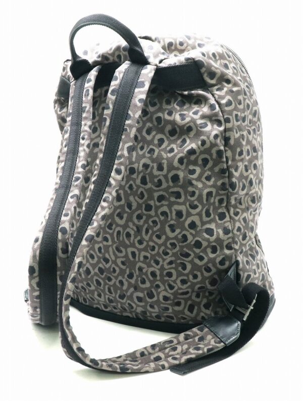 11830386 1 Gucci Leopard Print Backpack Leather Gray Black