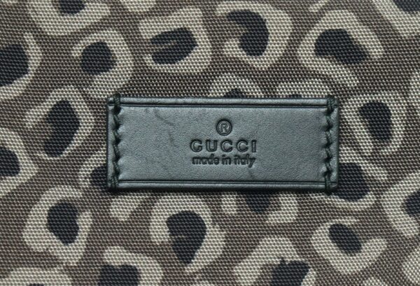 11830386 8 Gucci Leopard Print Backpack Leather Gray Black