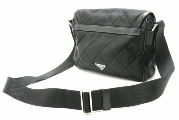 11831379 1 Prada Shoulder Bag Diagonal Nylon Calf Black