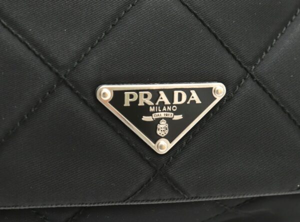 11831379 8 Prada Shoulder Bag Diagonal Nylon Calf Black