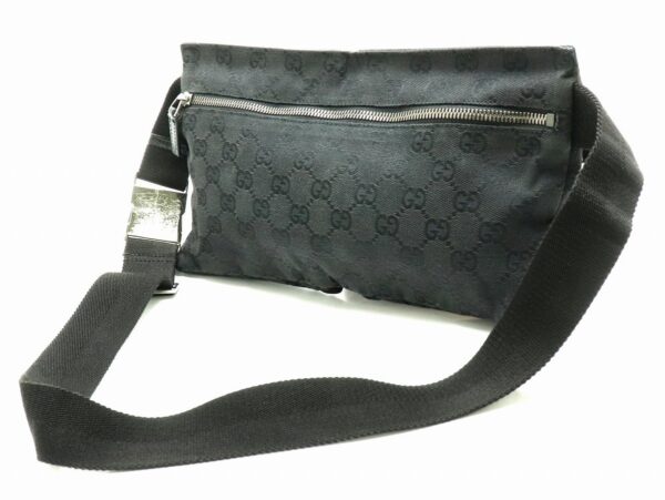 11831403 1 Gucci GG Body Bag Waist Pouch Leather Black