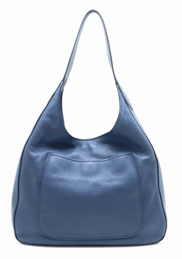 11831632 Prada Vit Daino Shoulder Bag Leather Bluette Blue