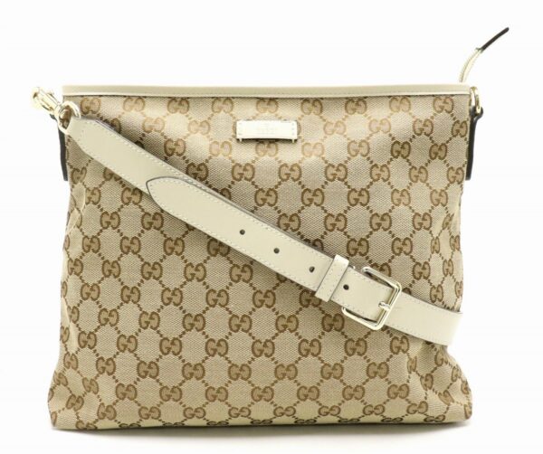 11840234 Gucci GG Shoulder Bag Khaki Beige Ivory Leather