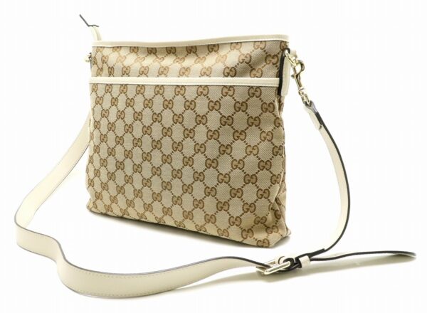 11840234 1 Gucci GG Shoulder Bag Khaki Beige Ivory Leather