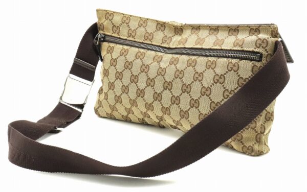 11840238 1 Gucci GG Body Bag Waist Pouch Leather Khaki Brown