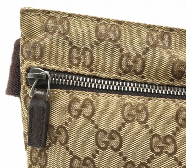 11840238 6 Gucci GG Body Bag Waist Pouch Leather Khaki Brown