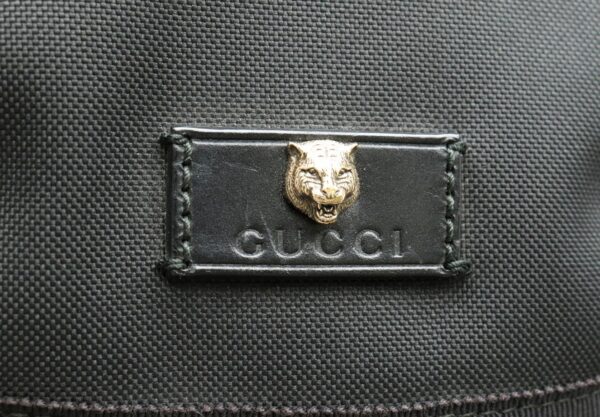 11840317 8 Gucci Techno Backpack Cat Detail Nylon Leather Black