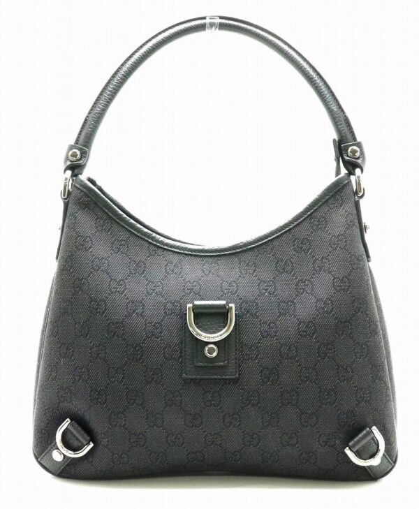 11840394 Gucci GG Shoulder Bag Leather Black