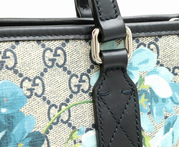 11840397 6 Gucci GG Blooms Handbag 2WAY Shoulder Bag Leather Beige Blue