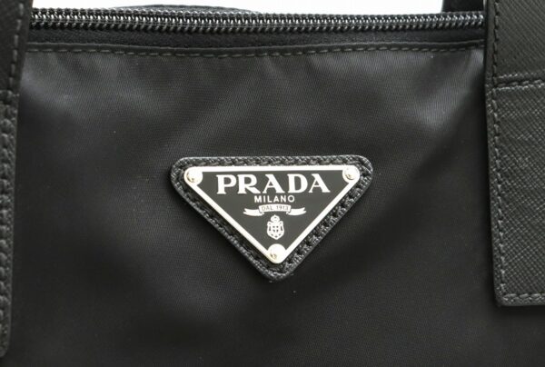 11840415 8 Prada Tote Bag 2WAY Crossbody Nylon Embossed Leather Black