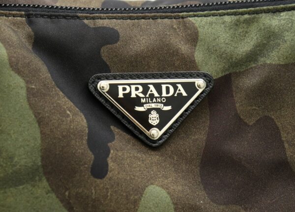 11840421 7 Prada Nylon 2WAY Tote Bag Camouflage Leather Green