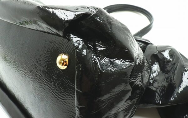 11840654 2 Prada Patent Leather 2WAY Handbag Ribbon Black