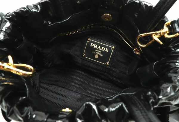 11840654 4 Prada Patent Leather 2WAY Handbag Ribbon Black