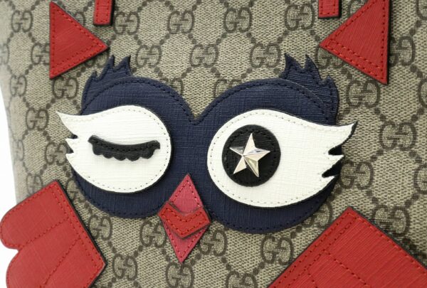 11840660 7 Gucci GG Supreme Owl Bird Tote Khaki