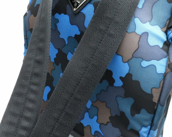 11840882 3 Prada Nylon Rucksack Daypack Camouflage Leather Blue