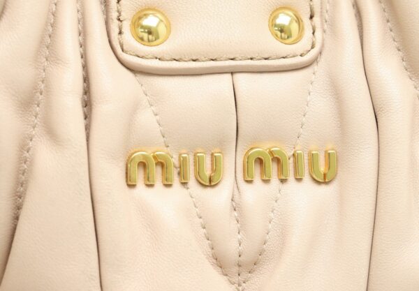 11840885 8 Miu Miu Matelassé Leather 2Way Shoulder Bag Gathered Pink