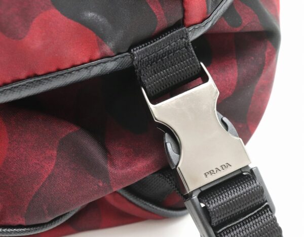 11850175 5 Prada Camouflage Shoulder Bag Crossbody Nylon Leather Red