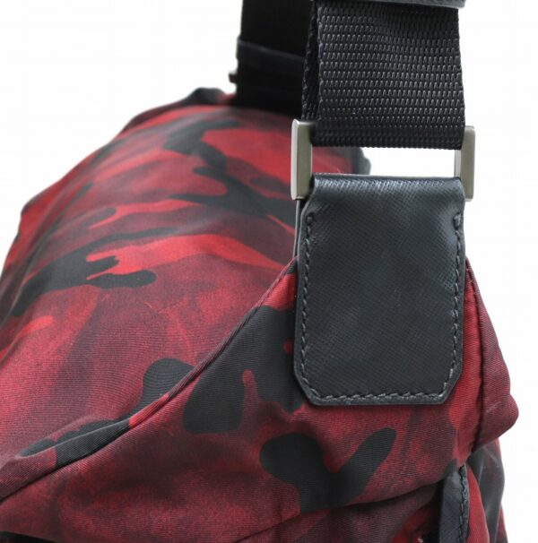 11850175 6 Prada Camouflage Shoulder Bag Crossbody Nylon Leather Red