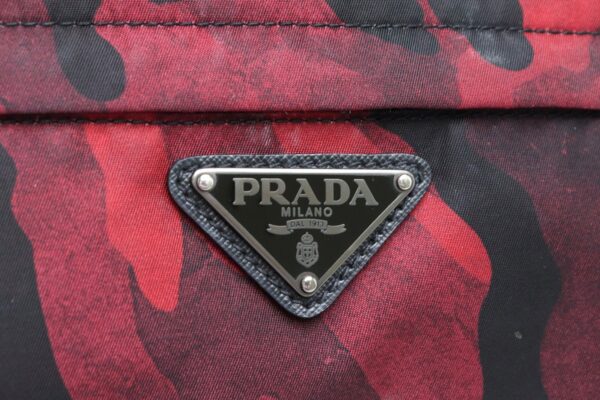 11850175 8 Prada Camouflage Shoulder Bag Crossbody Nylon Leather Red