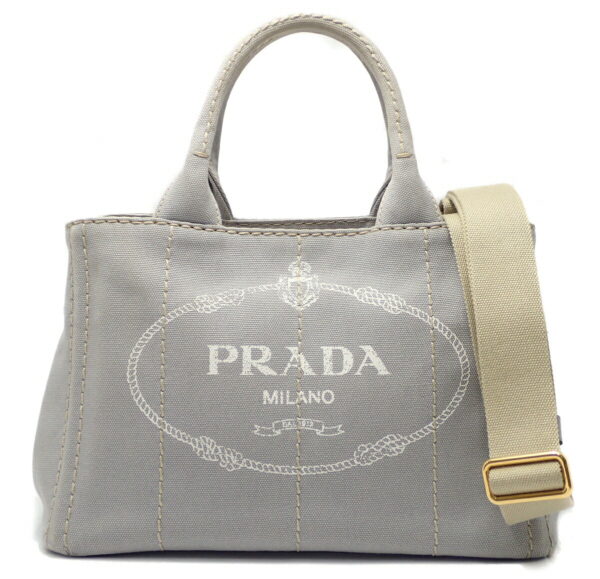 11850546 Prada Canapa 2WAY Tote Bag Canvas Nube Gray