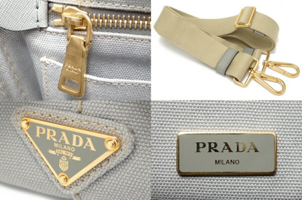 11850546 8 Prada Canapa 2WAY Tote Bag Canvas Nube Gray