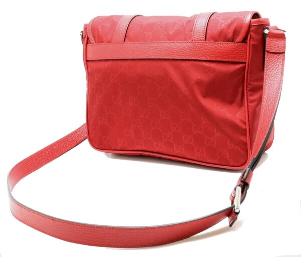 11850788 1 Gucci GG Nylon Shoulder Bag Leather Red