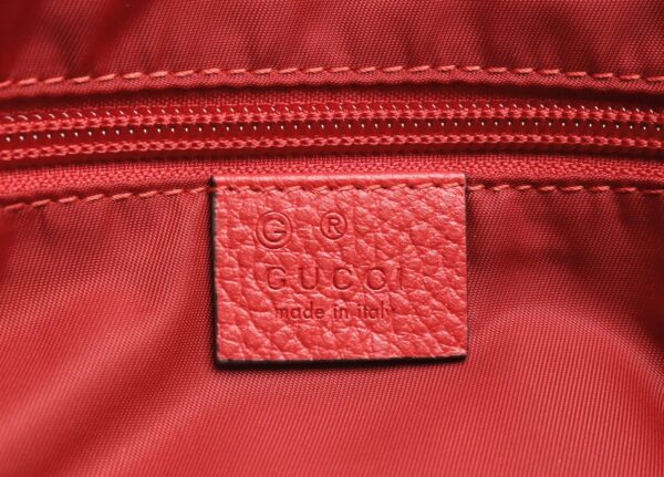 11850810 7 Gucci GG Nylon Tote Bag Leather Red