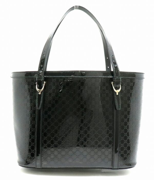 11851325 Gucci Micro Guccisima Tote Bag Enamel Black