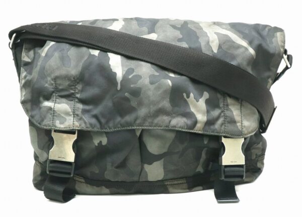 11851367 Prada Nylon Messenger Bag Camouflage Nylon Leather