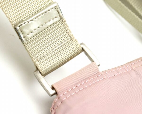 11851374 6 Prada Shoulder Bag Diagonal Nylon Pink Silver