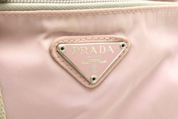 11851374 8 Prada Shoulder Bag Diagonal Nylon Pink Silver