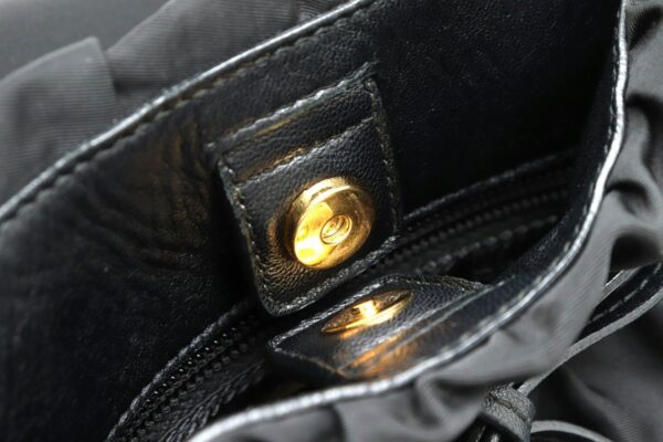 11860314 5 Prada Gathered Handbag Nylon Leather Nero Black