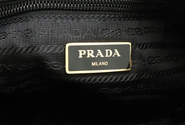 11860314 8 Prada Gathered Handbag Nylon Leather Nero Black