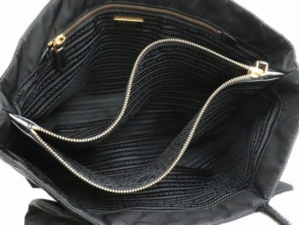 11860327 4 Prada Ribbon Tote Bag Patent Leather Nero Black