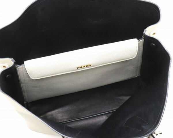 11860330 4 Prada Saffiano Tote Bag Embossed Leather White