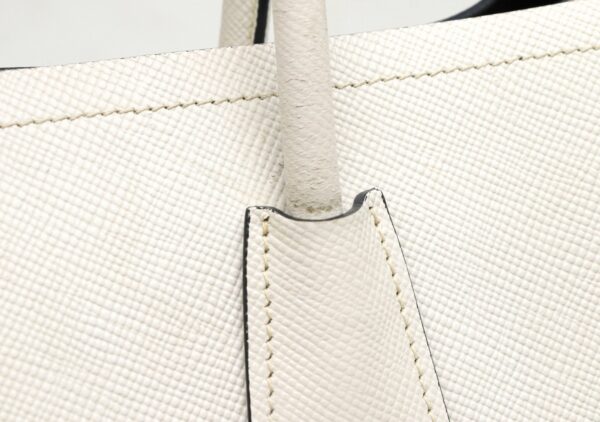 11860330 6 Prada Saffiano Tote Bag Embossed Leather White