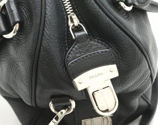 11860362 5 Prada Vit Daino 2WAY Shoulder Bag Leather Nero Black