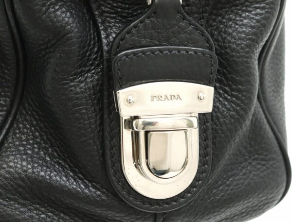 11860362 7 Prada Vit Daino 2WAY Shoulder Bag Leather Nero Black