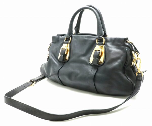 11860365 1 Prada 2WAY Shoulder Bag Leather Navy