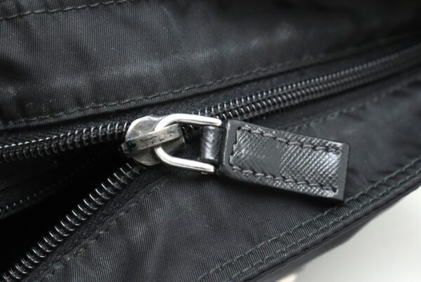 11860510 5 Prada Shoulder Bag Diagonal Nylon Leather Nero