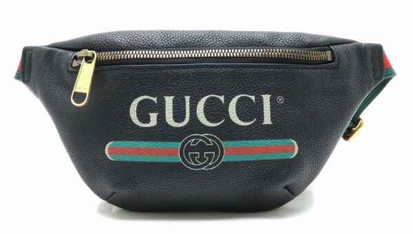 11860515 Gucci Gucci Print Belt Bag Leather Black