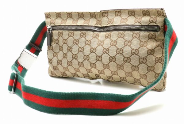 11860528 1 Gucci GG Sherry Line Waist Bag Leather Khaki