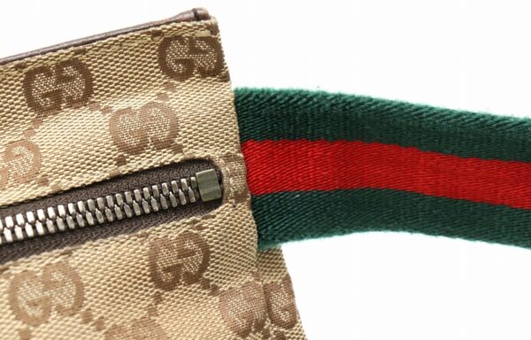 11860528 6 Gucci GG Sherry Line Waist Bag Leather Khaki